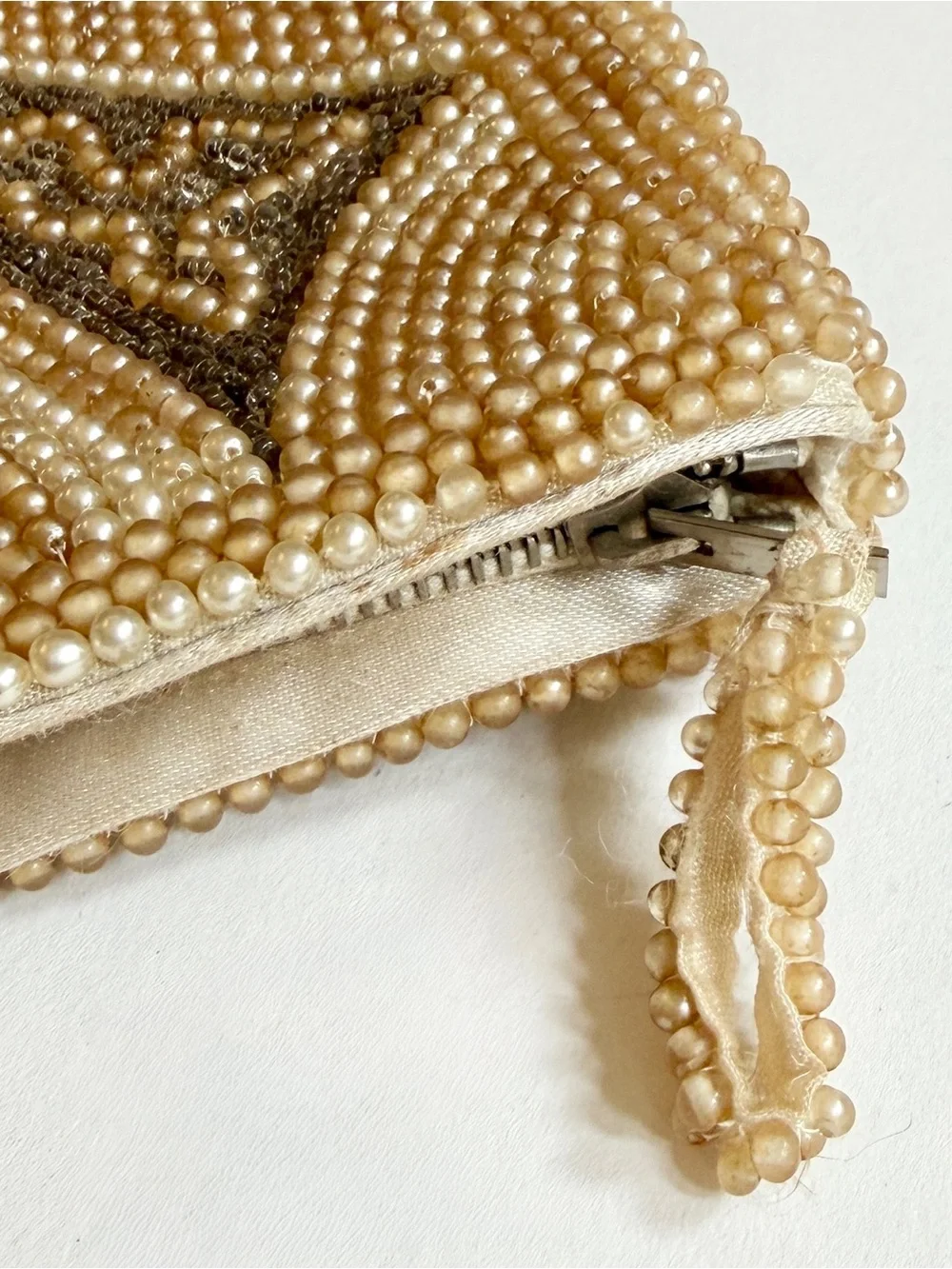Vintage Faux Pearl Beaded Clutch Bag